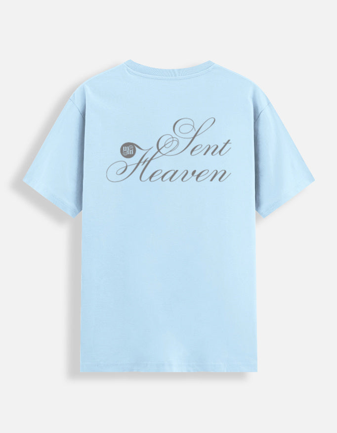 Heaven sent t-shirt back baby blue
