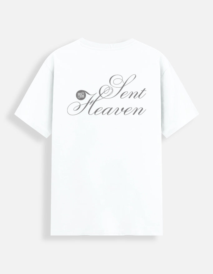 Heaven sent t-shirt back white
