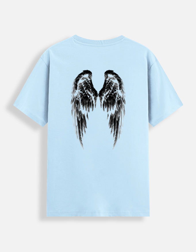 Me got wings t-shirt back baby blue