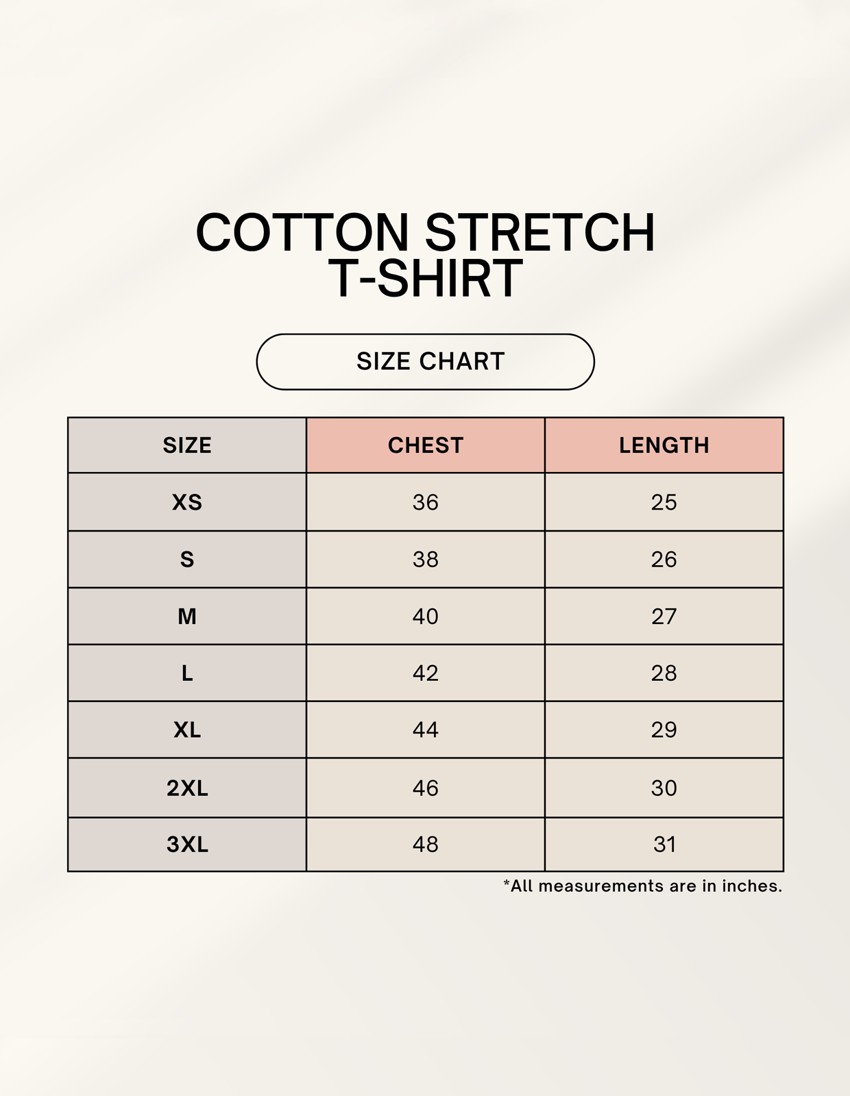Moonearth t-shirt size chart me got wings