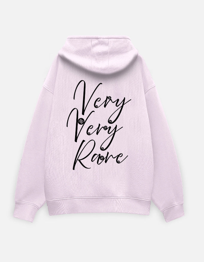 Light purple moonearth hoodie with 'Very Very Rare' text on the back against a light gray background